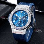 Pre-Sale V6 Factory Hublot Big Bang 44MM Diamonds Watches - Diamonds Bezel Blue Arabic Dial 